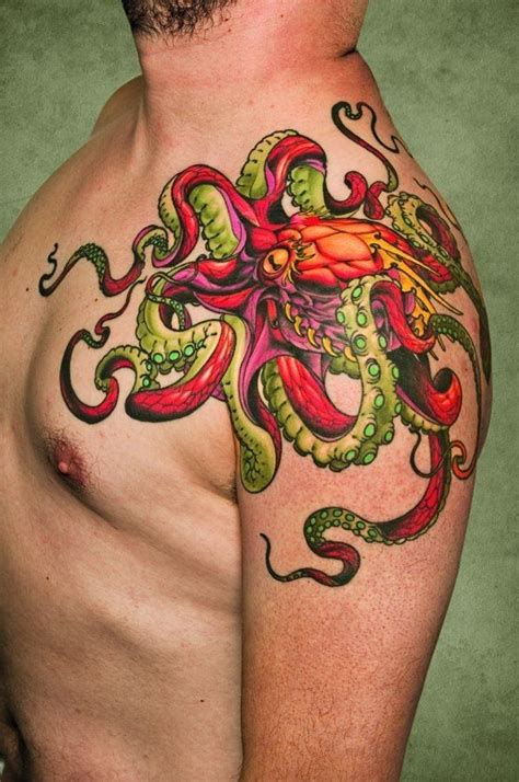 octopussy tattoo|octopus shoulder tattoo designs.